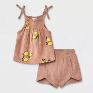 Grayson Mini Baby Girl Lemon Print Shorts Set 12 months
